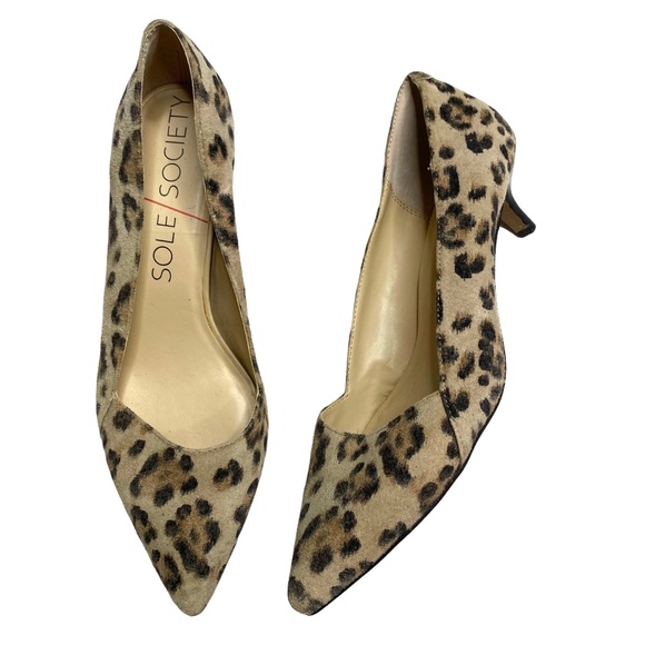 Sole Society Shoes Sole Society Desi Leopard Kitten Heel Pump